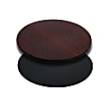 Flash Furniture Reversible Laminate Round Table Top, 24", Mahogany/Black