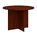 Bush Business Furniture Round Conference Table with Wood Base, 42"W, Hansen Cherry, Standard Delivery