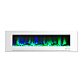 Cambridge® Wall-Mount Electric Fireplace With Multicolor Flames And Driftwood Log Display, 72", White 1 thumbnail image