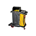 Rubbermaid® High-Security Healthcare Cleaning Cart, 53 1/2"H x 22"W x 48 1/4"D, Black 1 thumbnail image