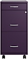 Realspace® SOHO Organizer 18"D Vertical 3-Drawer Mobile File Cabinet, Purple 1 thumbnail image