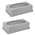 Alpine Slim Swinging Trash Can Lids, 20" x 12", Gray, Pack Of 2 Lids