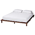 Baxton Studio Alivia Mid-Century Modern Bed Frame, Queen, 7-1/2”H x 66-5/16”W x 86-5/8”D, Walnut Brown 1 thumbnail image