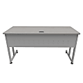 Linea Italia, Inc. 60"W Executive Computer Desk, Gray/Ash