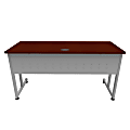 Linea Italia, Inc. 60"W Executive Computer Desk, Gray/Cherry