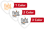 Custom 1, 2 Or 3 Color Printed Labels/Stickers, Heart Shape, 1-1/8" x 1-1/8", Box Of 250