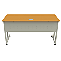 Linea Italia, Inc. 60"W Executive Computer Desk, Gray/Maple
