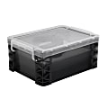 Super Stacker Large Storage Box, 6-1/2"H x 10-1/5"W x 14-1/2"L, Gray 1 thumbnail image