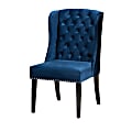 Baxton Studios Lamont Dining Chair, Navy Blue/Dark Brown