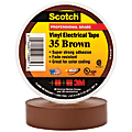 3M™ 35 Color-Coded Vinyl Electrical Tape, 1.5" Core, 0.75" x 66', Brown, Pack Of 100 1 thumbnail image