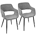 LumiSource Margarite Dining Chairs, Gray/Black, Set Of 2 Chairs