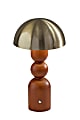 Adesso Connie LED Cordless Table Lamp, Walnut with Antique Brass Shade 1 thumbnail image
