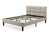 Lifestyle Solutions Serta Zara Upholstered Platform Bed Frame, Full, 41-3/4"H x 57-7/8"W x 82-3/4"D, Beige