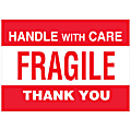 Tape Logic® Preprinted Pallet Protection Labels, DL3182, 6" x 4", "Handle With Care / Fragile / Thank You," Red/White, Roll Of 500 1 thumbnail image