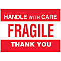 Tape Logic® Preprinted Pallet Protection Labels, DL3182, 6" x 4", "Handle With Care / Fragile / Thank You," Red/White, Roll Of 500