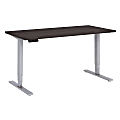 Bush Business Furniture Move 80 Series 60"W x 30"D Height Adjustable Standing Desk, Storm Gray/Cool Gray Metallic, Premium Installation