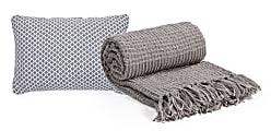 Realspace™ Pillow And Blanket Set, Gray