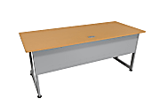 Linea Italia, Inc. 72"W Computer Desk, Gray/Maple