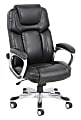BarcaLounger Faux Leather High-Back Chair, Black/Chrome 1 thumbnail image