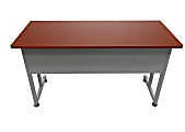 Linea Italia, Inc. 55"W Computer Desk, Gray/Cherry