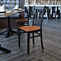 Flash Furniture Vertical Back Restaurant Accent Chair, Cherry Seat/Black Frame 1 thumbnail image