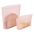 Mind Reader Reusable Silicone Sandwich And Snack Bags, Pink, Pack Of 2 Bags 1 thumbnail image