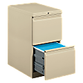 HON® Basyx 15"W Vertical 2-Drawer File Cabinet For Computer Desk, Putty