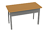 Linea Italia, Inc. 47"W Office Desk, Gray/Maple