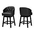 Baxton Studio Theron Faux Leather Swivel Counter-Height Stools With Backs, Black/Espresso Brown, Set Of 2 Stools 1 thumbnail image