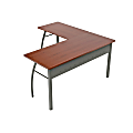 Linea Italia 60"W L-Shaped Corner Desk, Cherry/Gray 1 thumbnail image