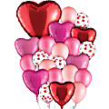 Amscan Valentine’s Day Foil And Latex Balloon Bouquet, Heart/Round, 11” To 22”, Red/Pink/White, Pack Of 22 Balloons 1 thumbnail image