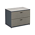 Bush Business Furniture Advantage 35-3/4"W Lateral 2-Drawer File Cabinet, White Spectrum/Slate, Standard Delivery Service