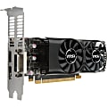 MSI NVIDIA GeForce GTX 1050 Ti Graphic Card - 4 GB GDDR5 - Low-profile - 1.29 GHz Core - 1.39 GHz Boost Clock - 128 bit Bus Width - PCI Express 3.0 x16 - DisplayPort - HDMI - DVI 1 thumbnail image