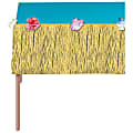 Amscan Summer Luau Natural Mini Grass Table Skirts, 15" x 9', Gold, Pack Of 2 Skirts