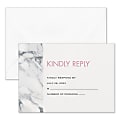 Custom Wedding & Event Response Cards With Envelopes, 4-7/8" x 3-1/2", Alabaster Border, Box Of 25 Cards