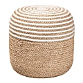 bali & pari Nequiel Modern Bohemian Seagrass And Woven Rope Ottoman Footstool, Natural Brown/White 1 thumbnail image