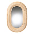 bali & pari Drucilla Oval Accent Wall Mirror, 53-15/16”H x 35-13/16”W x 1-13/16”D, Natural Brown