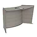 Linea Italia 63"W Curved ADA Reception Computer Desk, Ash