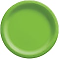 Amscan Round Paper Plates, Kiwi Green, 6-3/4”, 50 Plates Per Pack, Case Of 4 Packs