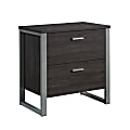 Sauder® Rock Glen 30"W x 18"D Lateral 2-Drawer Locking File Cabinet, Blade Walnut/Silver 1 thumbnail image