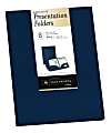 Southworth® Professional Presentation Folders, 2-Pocket, 9" x 12", Letter Size, Navy, Pack Of 8 Folders