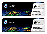 HP 131X Black High Yield Toner Cartridges, Pack Of 2, CF210X