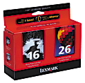 Lexmark™ 16/26 Black And Tri-Color Ink Cartridges, Pack Of 2, 10N0202