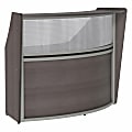 Linea Italia 70"W Curved Reception Computer Desk, Mocha 1 thumbnail image