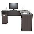 Inval 59"W L-Shaped 2-Drawer Corner Desk, Espresso