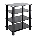 Mount-It! MI-8670 4-Tiered Glass A/V Media Stand, 28-3/4"H x 16-1/2"W x 16-1/2"D, Black 1 thumbnail image