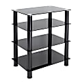 Mount-It! MI-8670 4-Tiered Glass A/V Media Stand, 28-3/4"H x 16-1/2"W x 16-1/2"D, Black