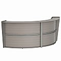 Linea Italia 124"W Curved Modern Reception Computer Desk, Ash