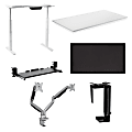 Mount-It! Executive Pro Plus 6-Piece Standing Desk Set, 48"H x 24"W x 12"D, White