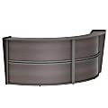 Linea Italia 124"W Curved Modern Reception Computer Desk, Mocha